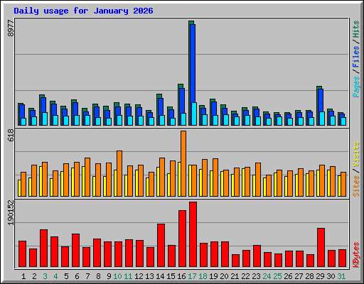 Daily usage for January 2026