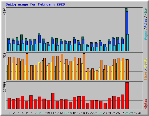 Daily usage for February 2026